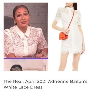 SANDRO PARIS Lace Coat Dress in white 36